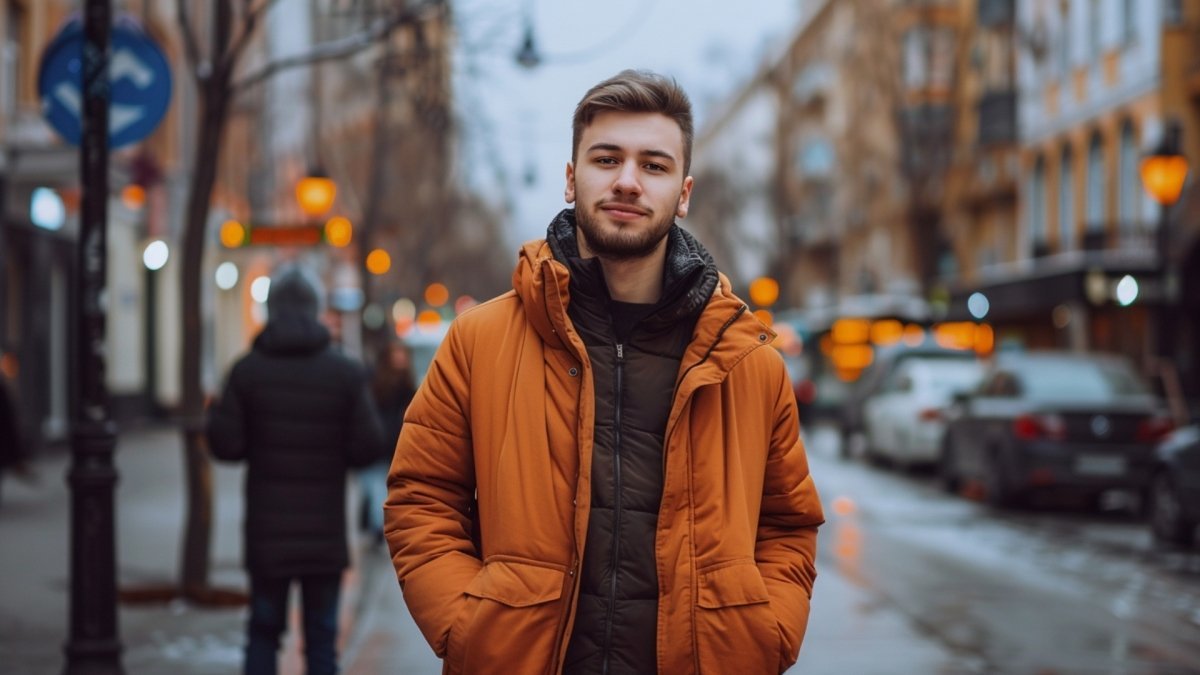 A confident man on the street
