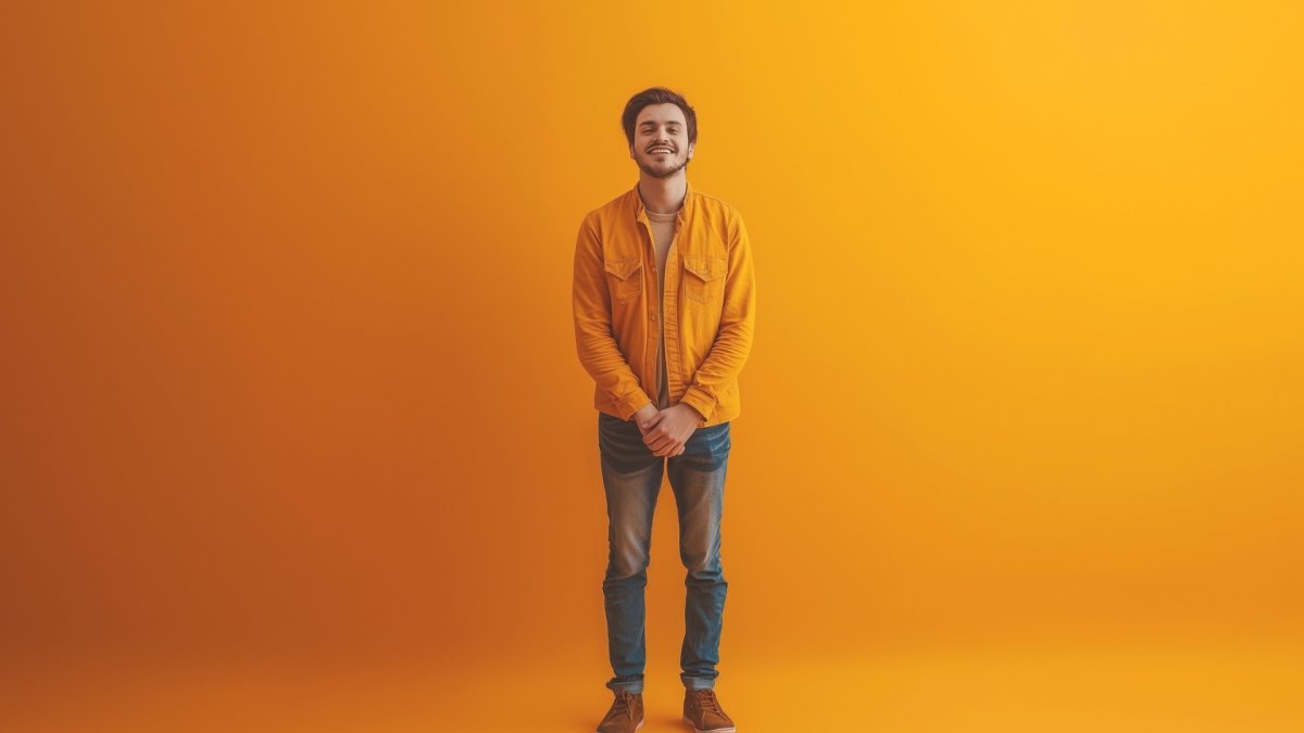 A genuinely happy man smiling for camera