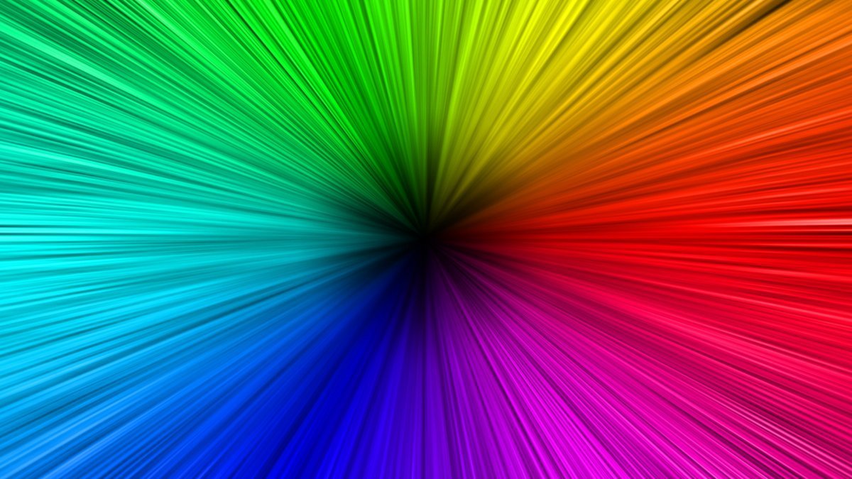 circular spectrum of light with black in the center