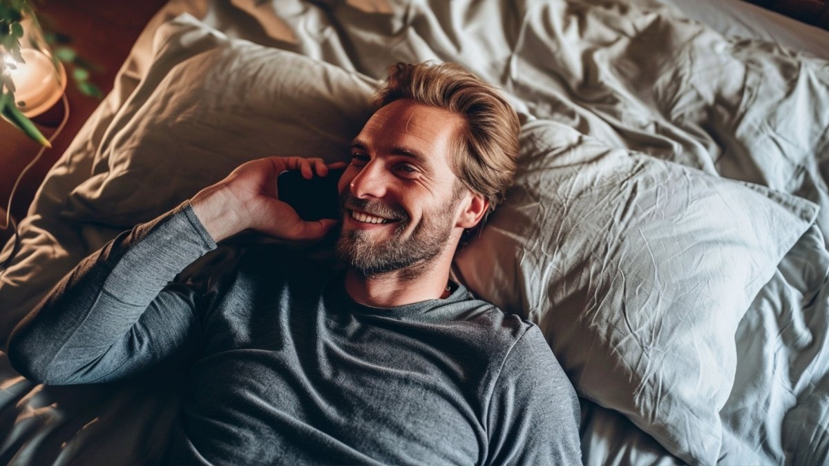 man in a long distance relationship speaking with his girlfriend