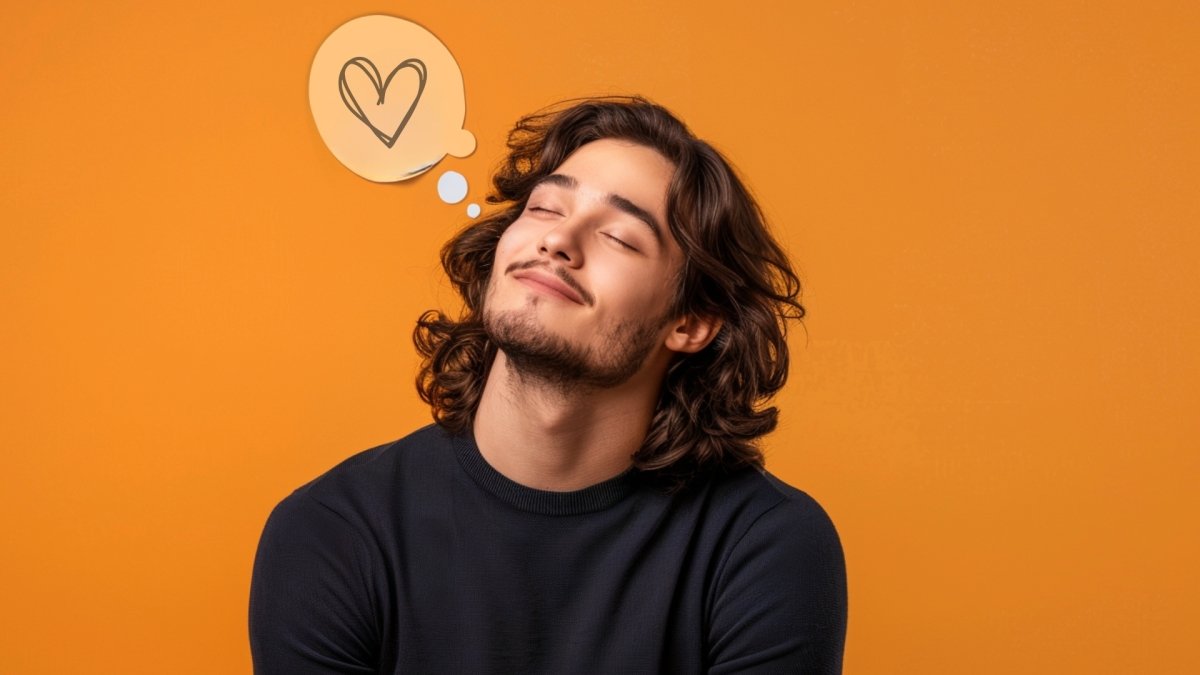 A man feels loved as he thinks about his loved ones experiencing a sense of emotional permanence