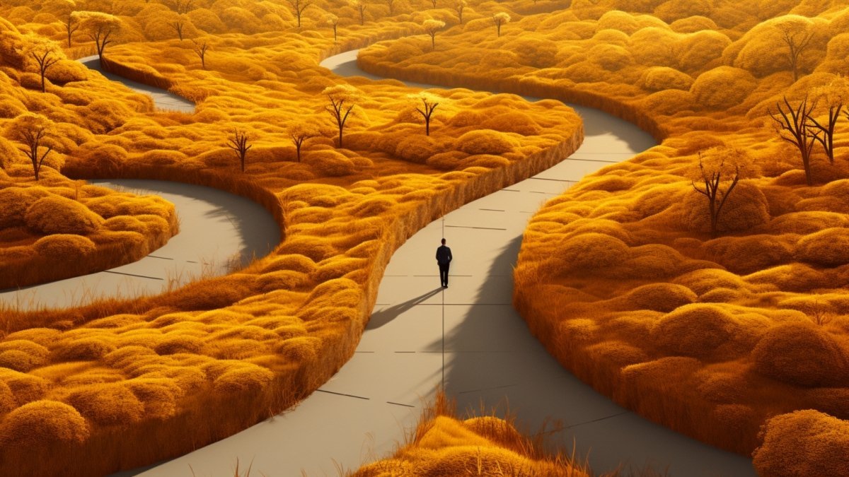 A man walking through his chosen path