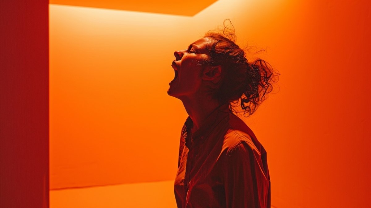 Woman yelling at her husband from another room