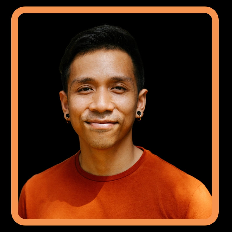 bayu prihandito portrait inside orange frame