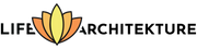 logo of Life Architekture represented by lotus flower with shades of yellow/orange