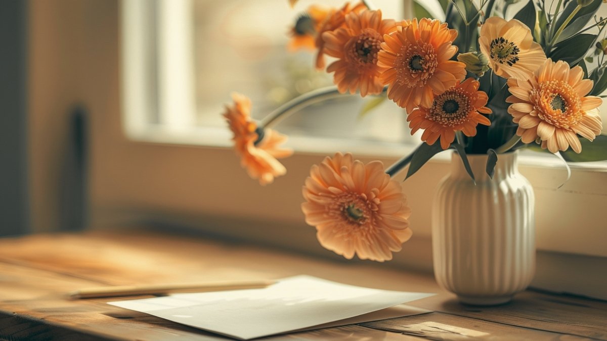 'I Appreciate You' note kept near flowers as an expression of gratitude