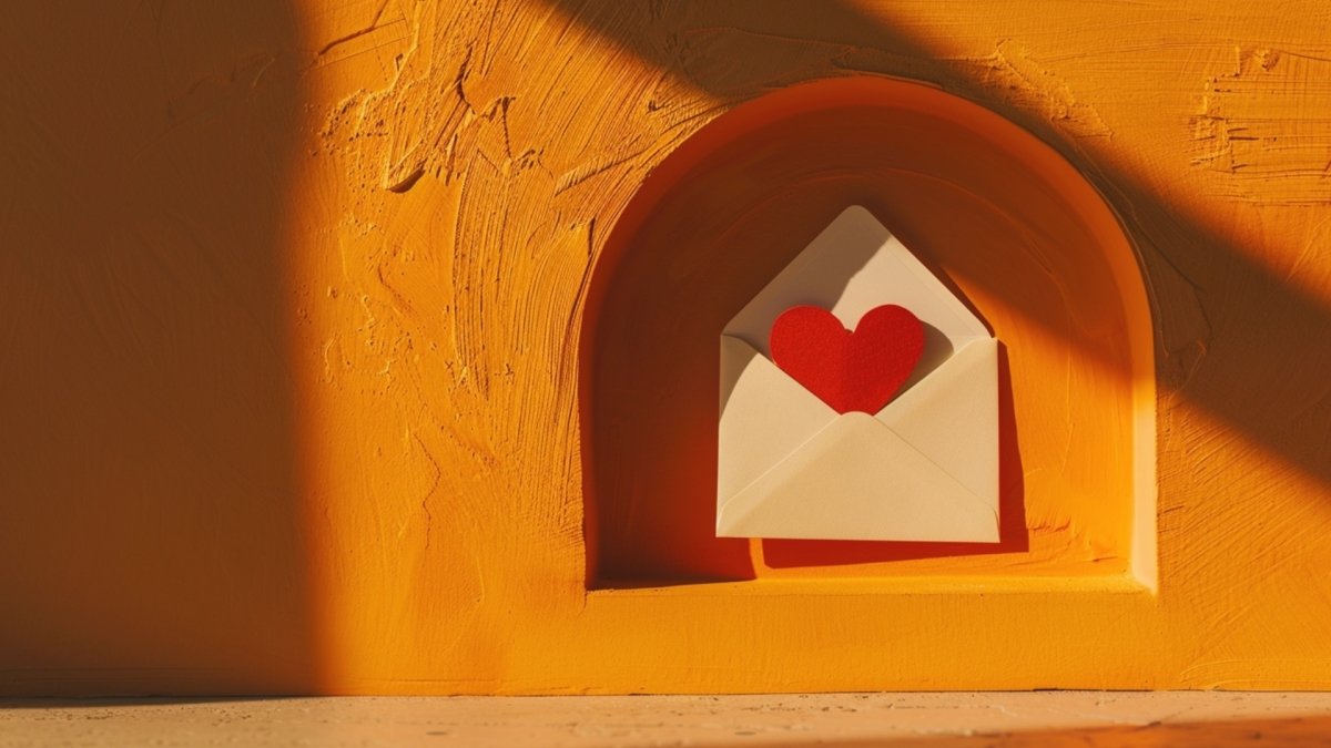 An envelope on the wall with love and Trust messages 