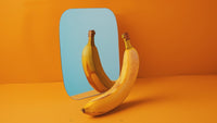 A banana with opposite reflection in the mirror depicting External self awareness