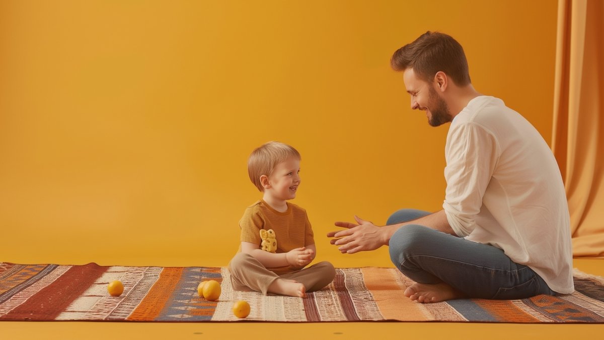 A Father playing with his child on a Friday evening