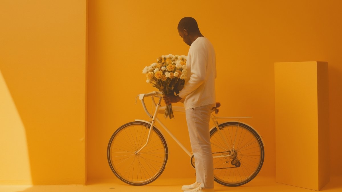 Man holding a bunch of flowers for his wife, making every day count