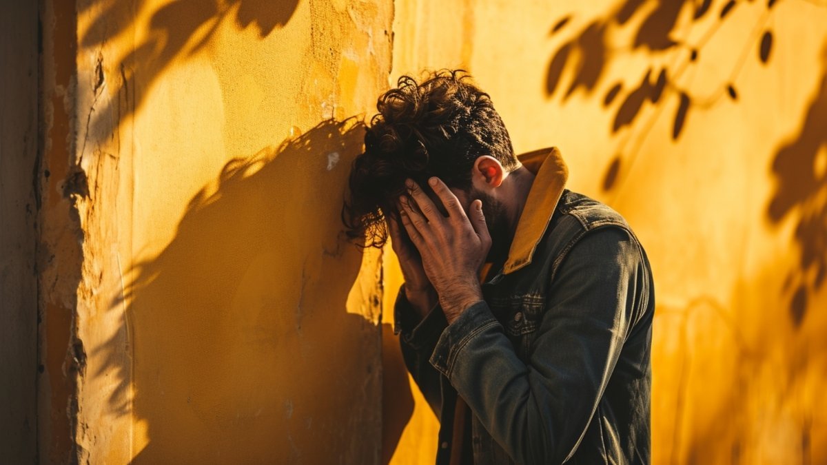 man feeling sad at the corner when life sucks