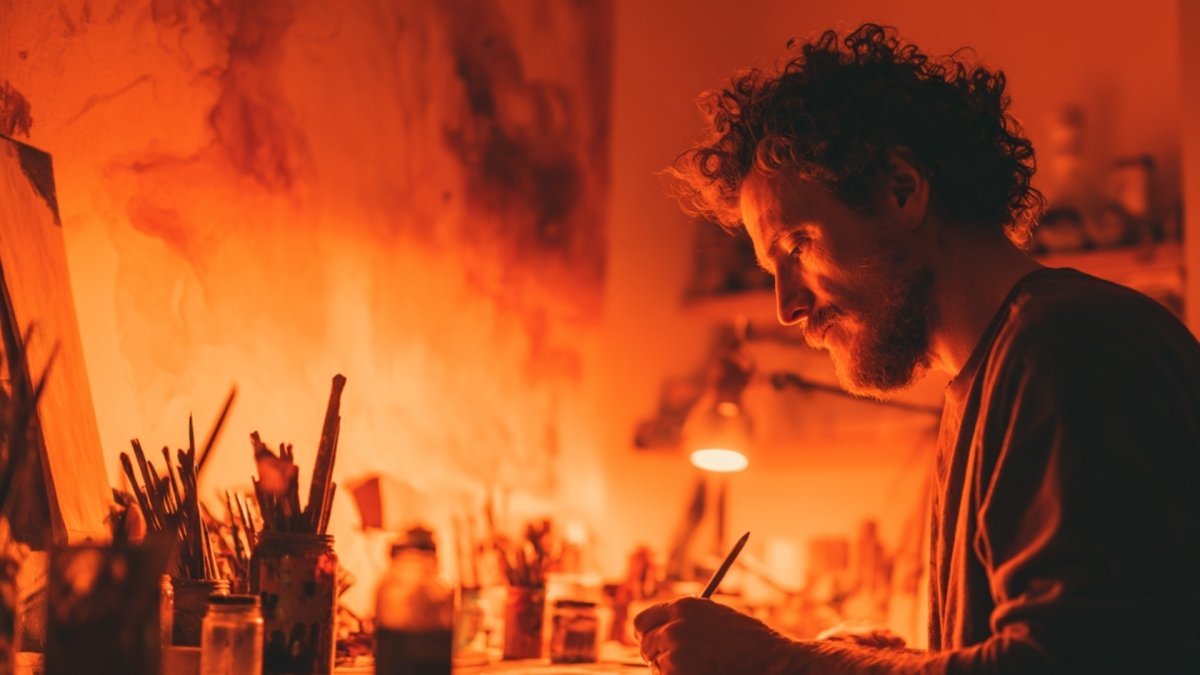 A Passionate Artist in His Studio - Passion Quotes to Light Your Fire and Keep Going